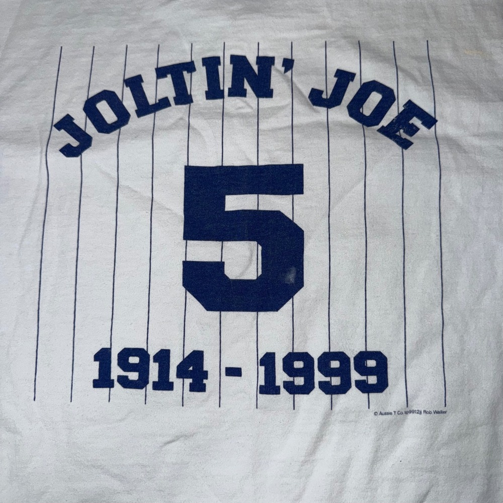 Vintage Aussie T Company New York Joltin‎ Joe Dimaggio Baseball T Shirt - Picture 4 of 6